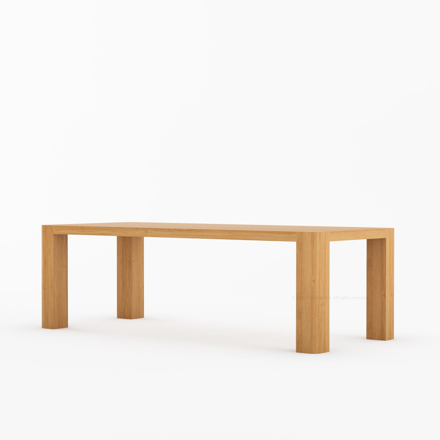 Novato Modern Solid Wood Rectangular Dining Table with Plank Top