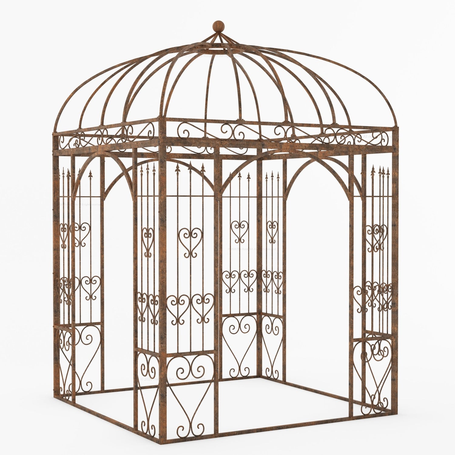 Ojai Ornate Wrought Iron Garden Gazebo with Domed Roof