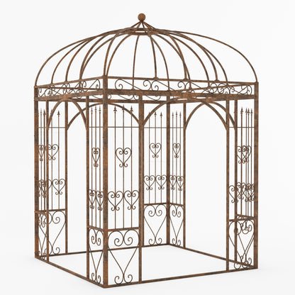 Ojai Ornate Wrought Iron Garden Gazebo with Domed Roof