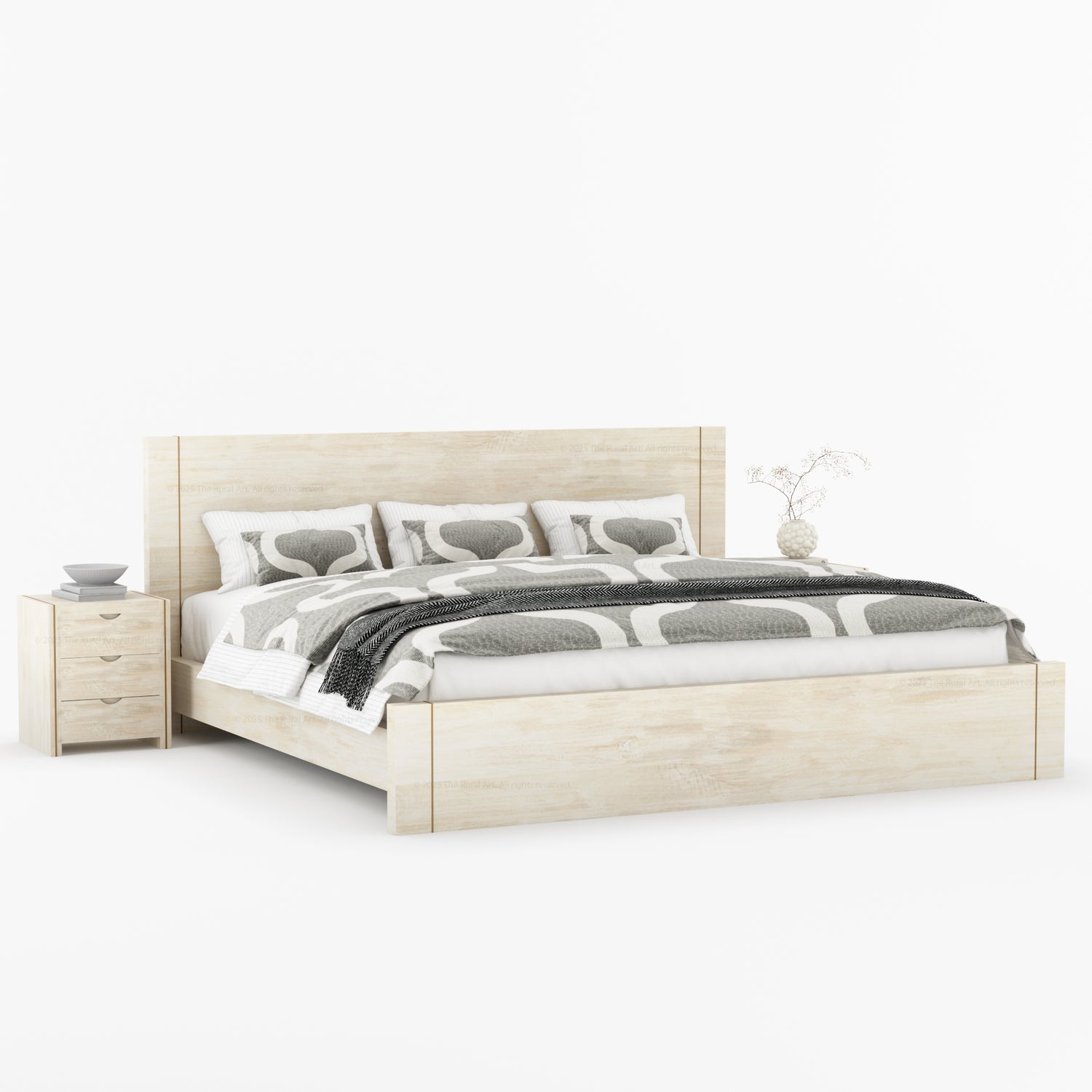 Branson Solid Wood Bedroom Collection with Brass Inlay Detailing