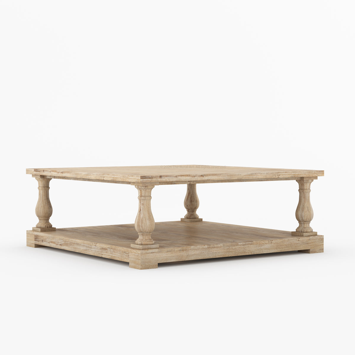 Eureka Modern Two-Tier Solid Wood Coffee Table