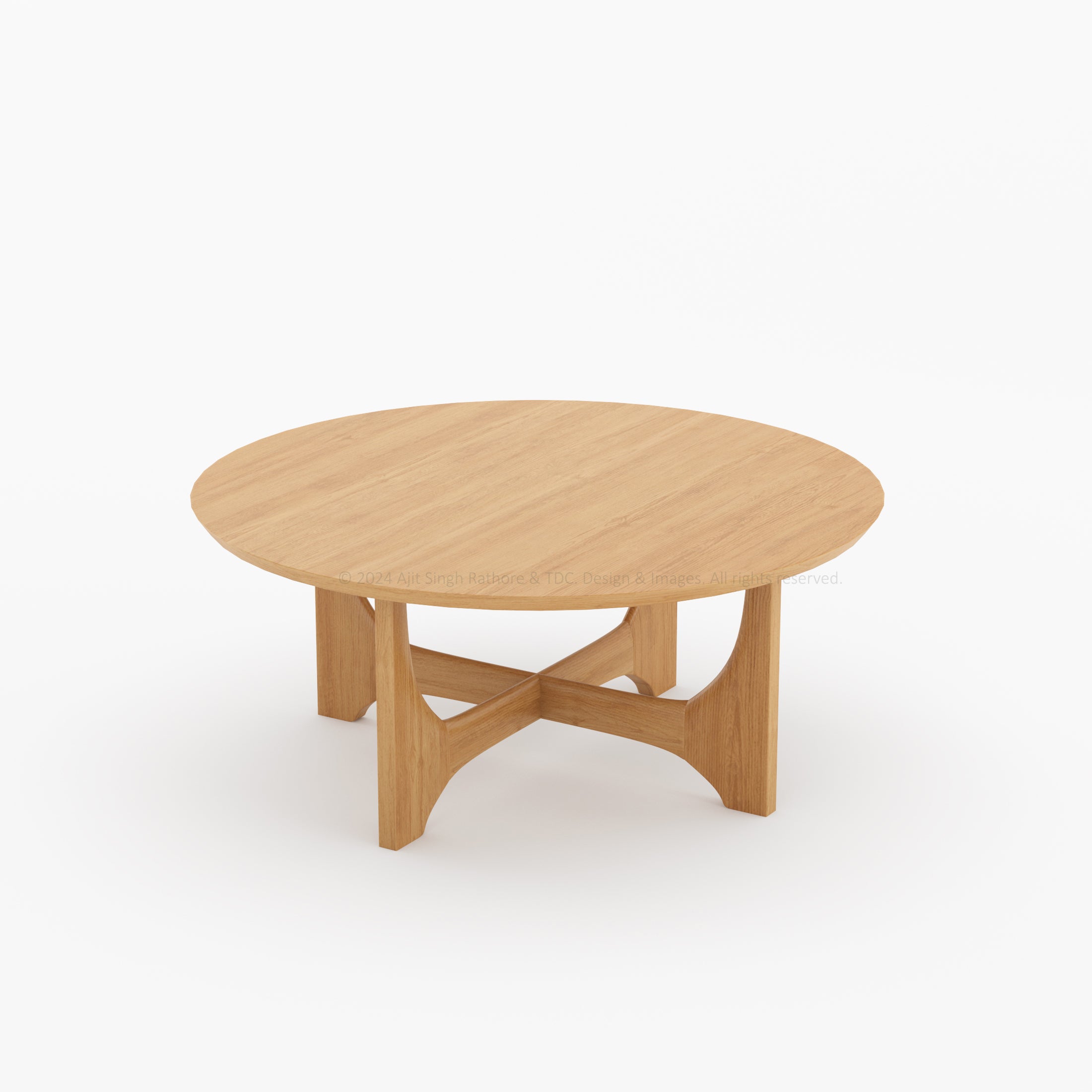 Passaic Solid Wood Round Coffee Table with Arched Pedestal Base