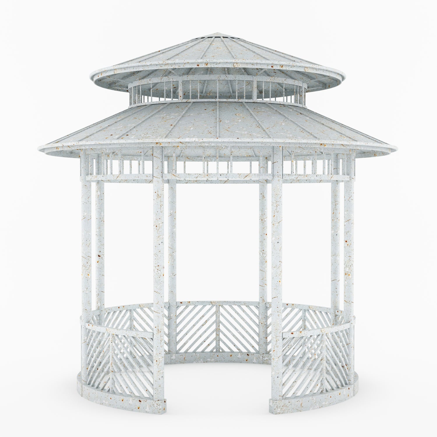 Portsmouth Double-Tier Estate Pavilion Wrought Iron Garden Gazebo
