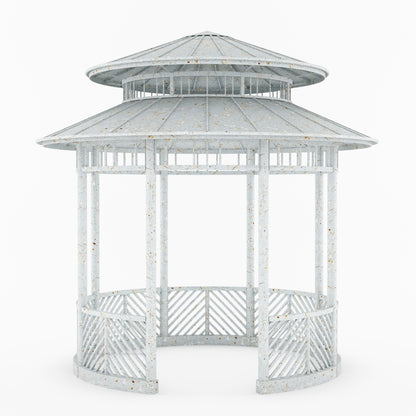 Portsmouth Double-Tier Estate Pavilion Wrought Iron Garden Gazebo