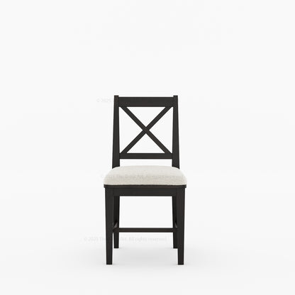 Sherman Solid Wood Black Dining Table and Chair Set for 4, 6, 8, 10, 12 People