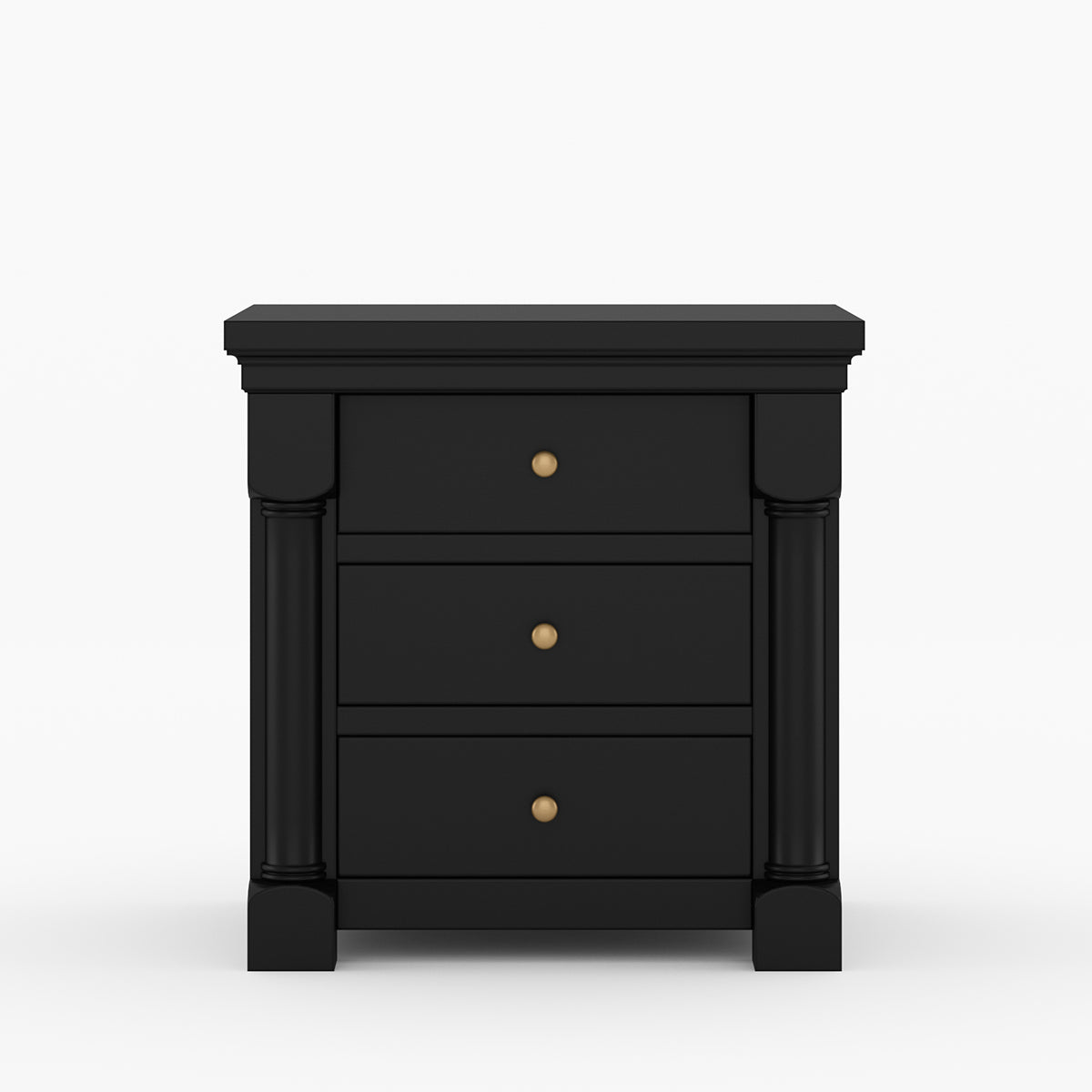 Verona Estate Solid Wood Nightstand With Three Drawers