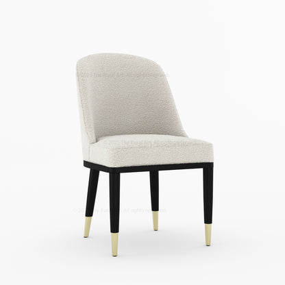 Connersville Upholstered Dining Chair with Brass-Tip Detailing