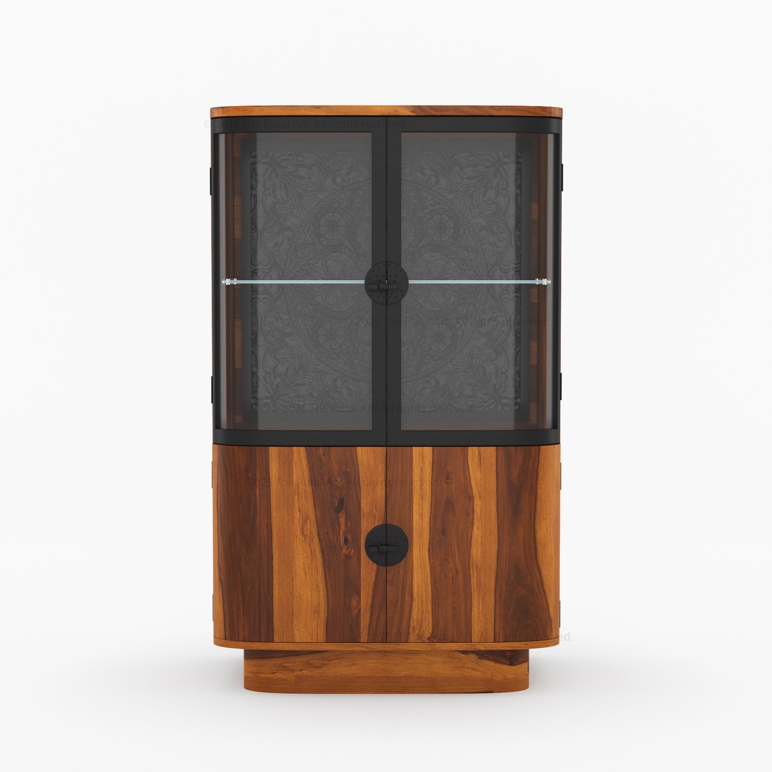 Woodinville Carved Bar Cabinet with Display Rack