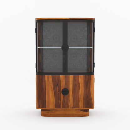 Woodinville Carved Bar Cabinet with Display Rack