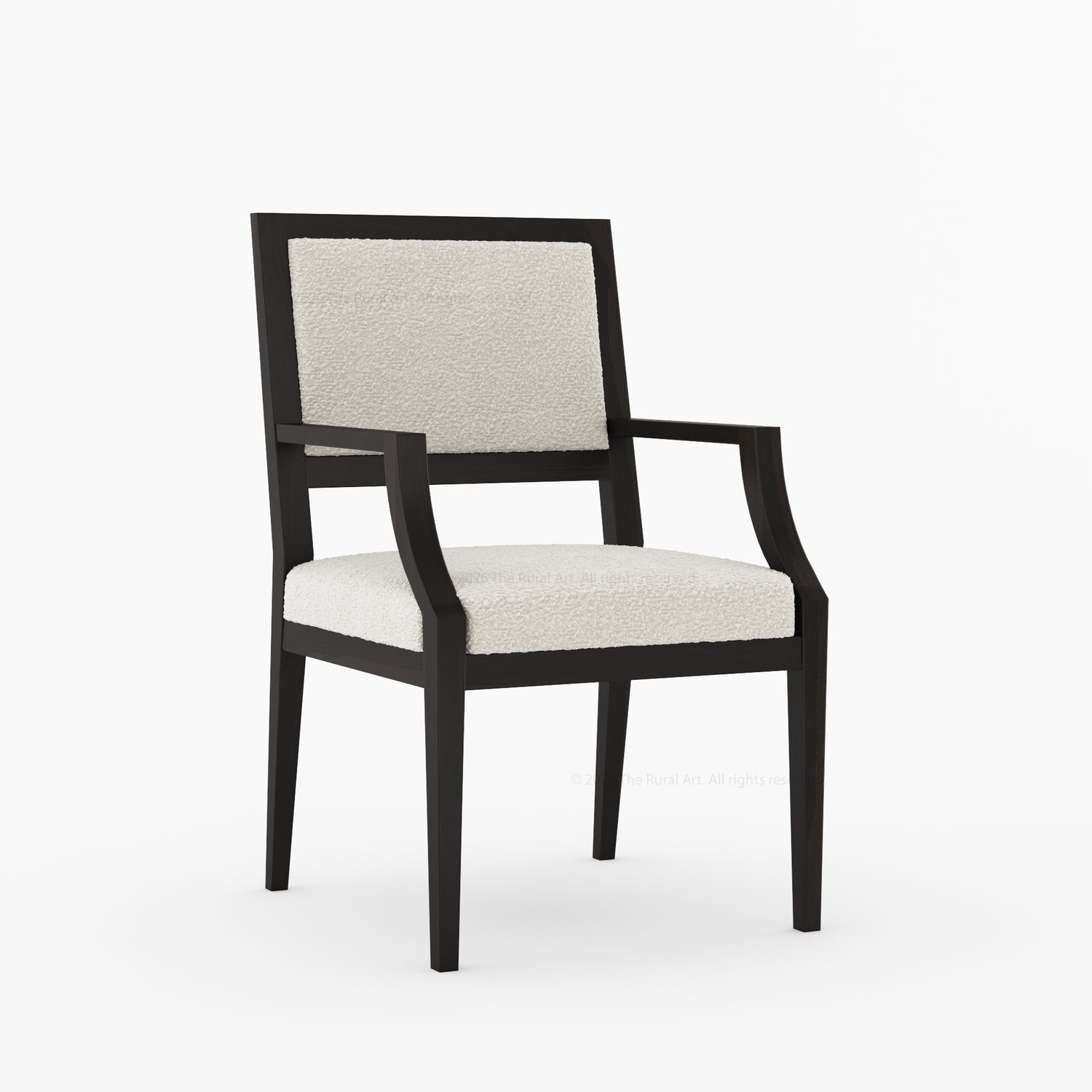 Winslow Solid Wood Dining Arm Chair with Boucle Upholstery