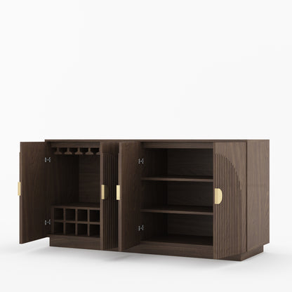Clifton Fluted Arc-Front Solid Wood Wine Bar Sideboard