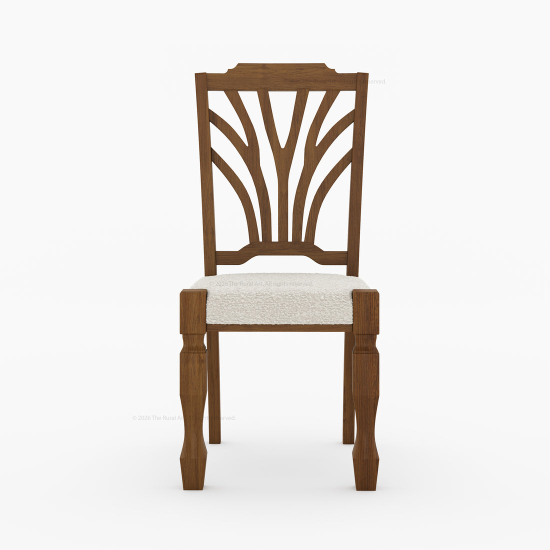 Carlsbad Botanical Back Solid Wood Upholstered Dining Chair