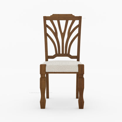 Carlsbad Botanical Back Solid Wood Upholstered Dining Chair