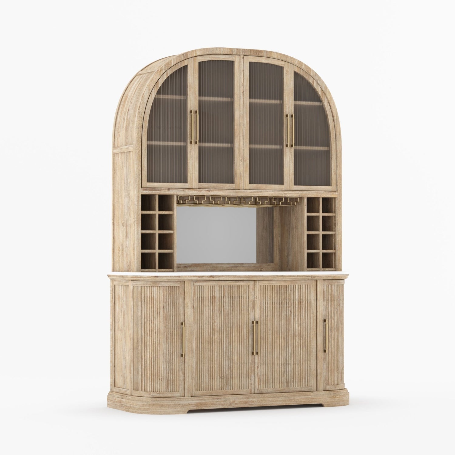 Tuscany Arched Wine Bar Cabinet with Makrana Marble