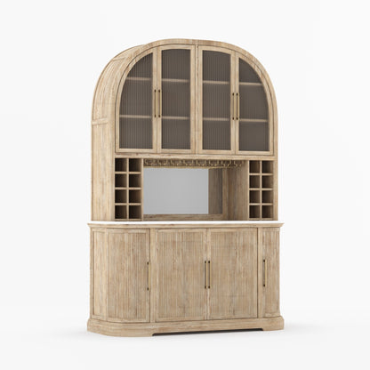 Tuscany Arched Wine Bar Cabinet with Makrana Marble
