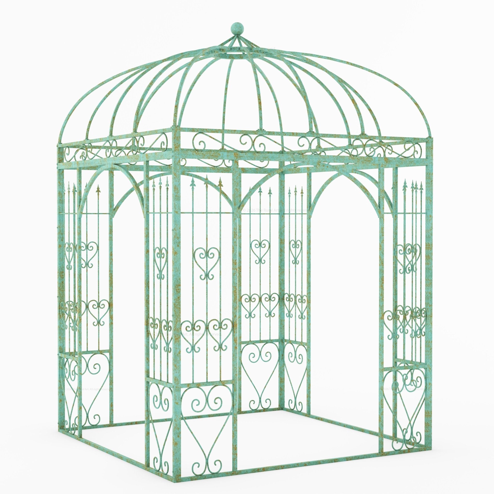Ojai Ornate Wrought Iron Garden Gazebo with Domed Roof
