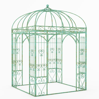 Ojai Ornate Wrought Iron Garden Gazebo with Domed Roof