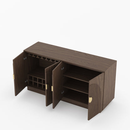 Clifton Fluted Arc-Front Solid Wood Wine Bar Sideboard