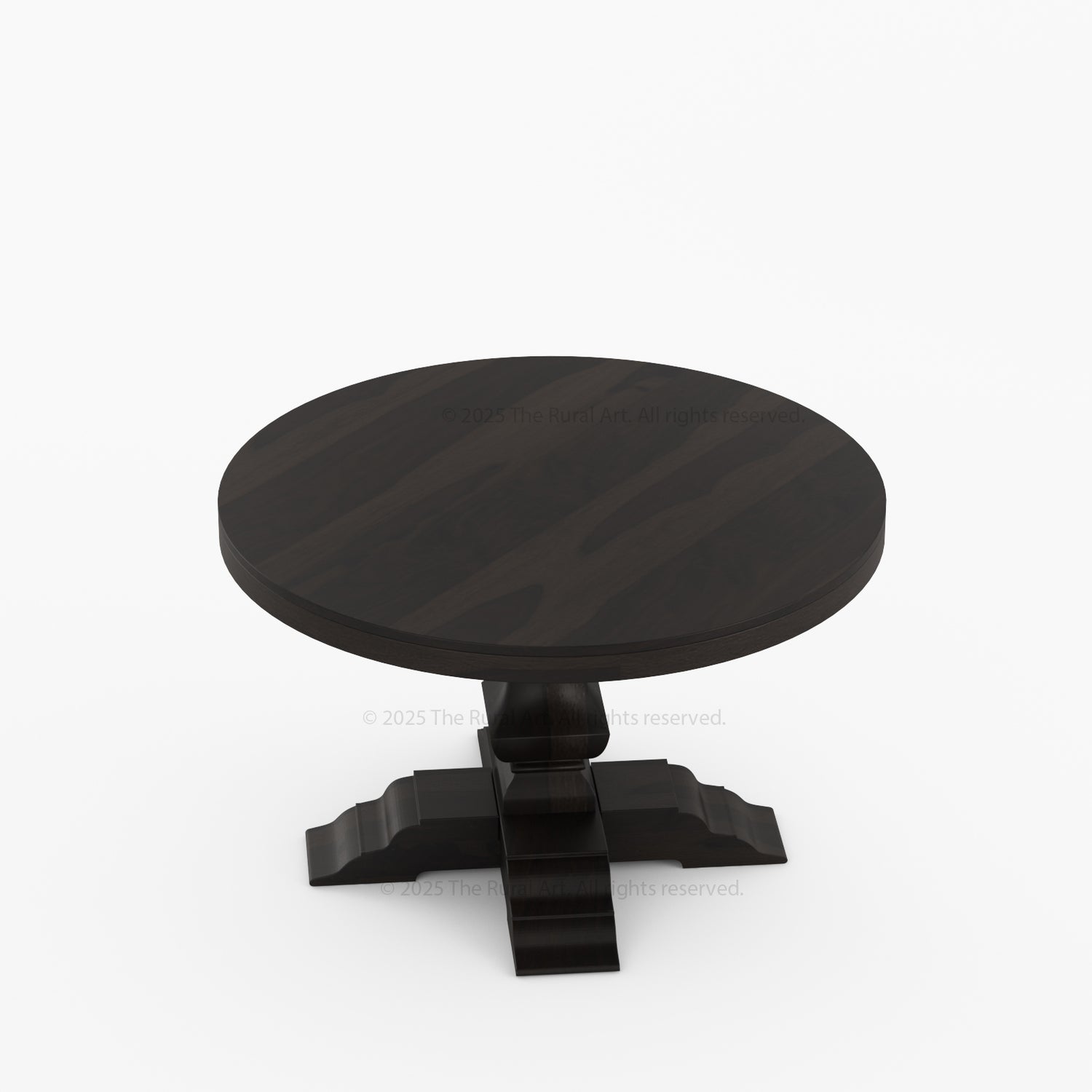 Benton Round Pedestal Dining Table Made of Solid Indian Rosewood
