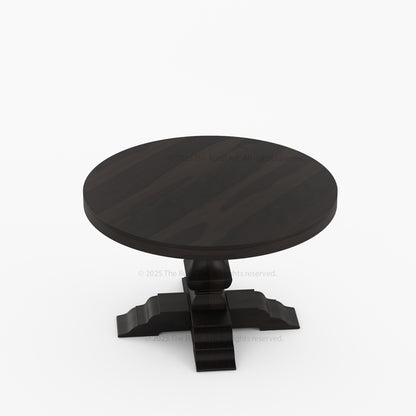Benton Round Pedestal Dining Table Made of Solid Indian Rosewood