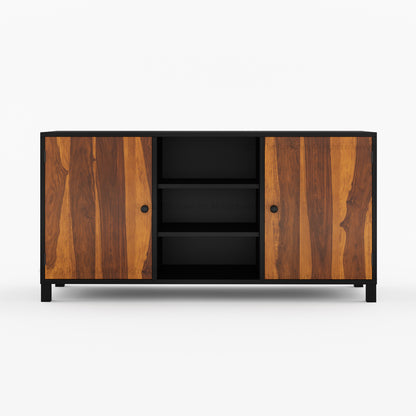 Ashland Real Wood Sideboard Buffet in Dual Tone Black Finish