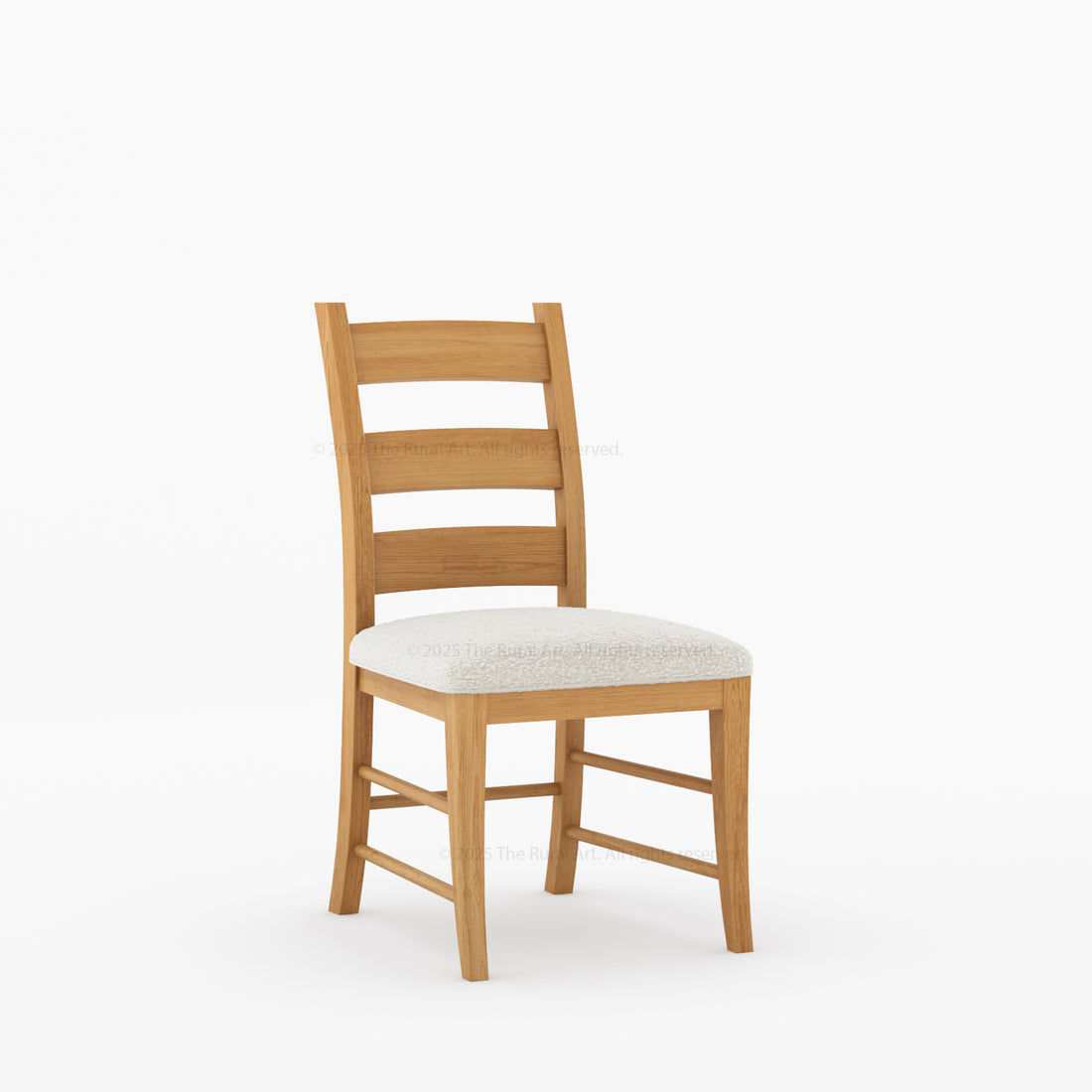 Goldfield Solid Wood Ladder Back Dining Chair with Upholstered Seat