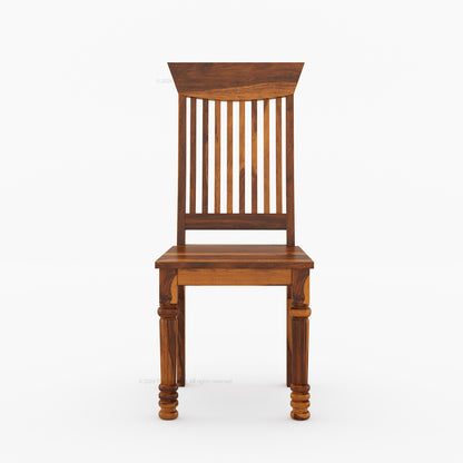 Indiana Solid Wood Slat Back Dining Chair with Turned Fluted Legs