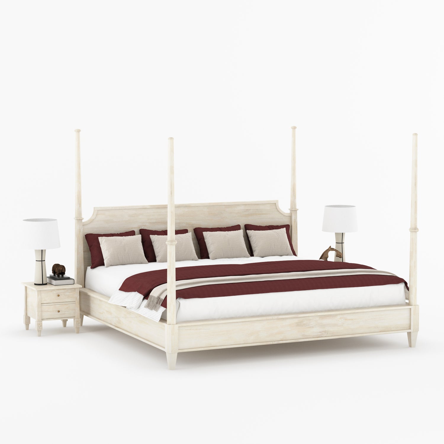 Dothan Heirloom Four-Poster Solid Wood Bed with Sculpted Posts
