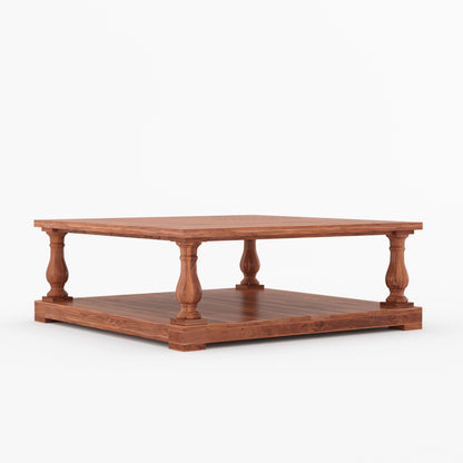 Eureka Modern Two-Tier Solid Wood Coffee Table