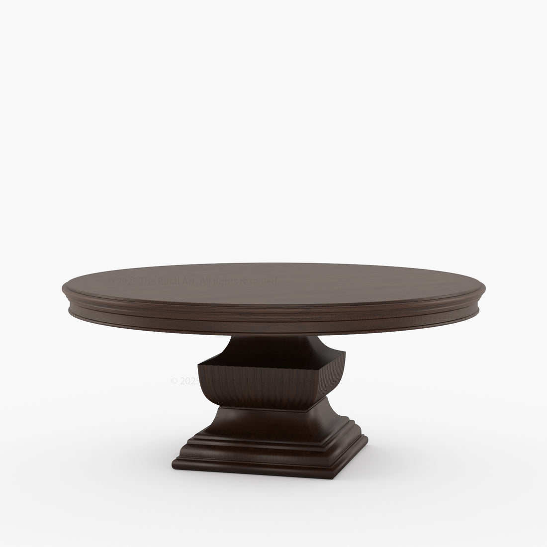 Scottsdale Round Pedestal Solid Wood Dining Table with Sculptural Pedestal