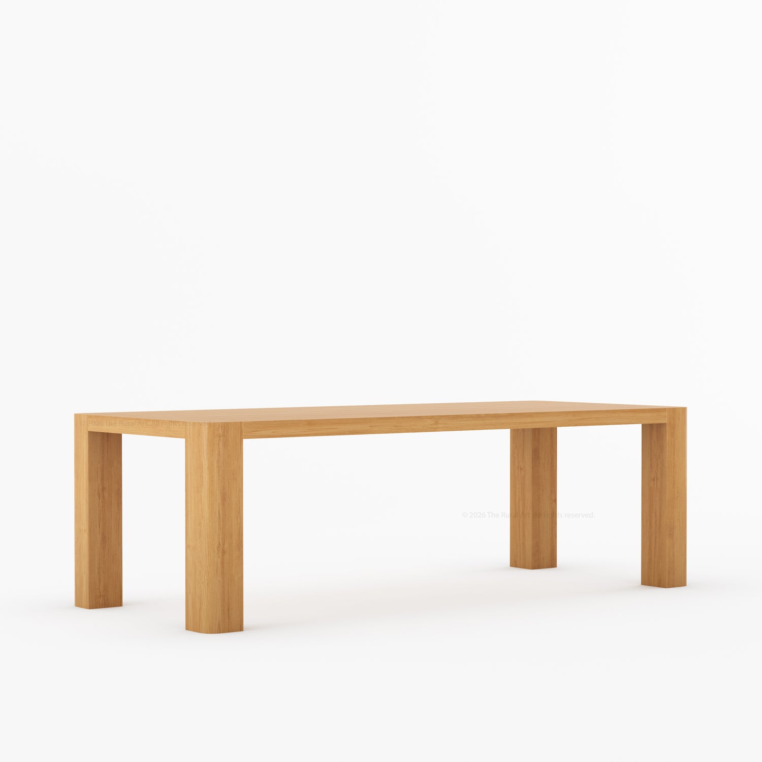 Novato Modern Solid Wood Rectangular Dining Table with Plank Top