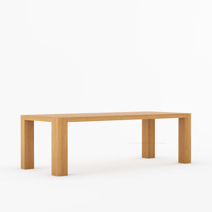 Novato Modern Solid Wood Rectangular Dining Table with Plank Top