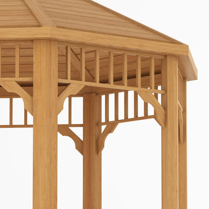 Bellingham 12ft Round Solid Teak Wood Outdoor Garden Gazebo