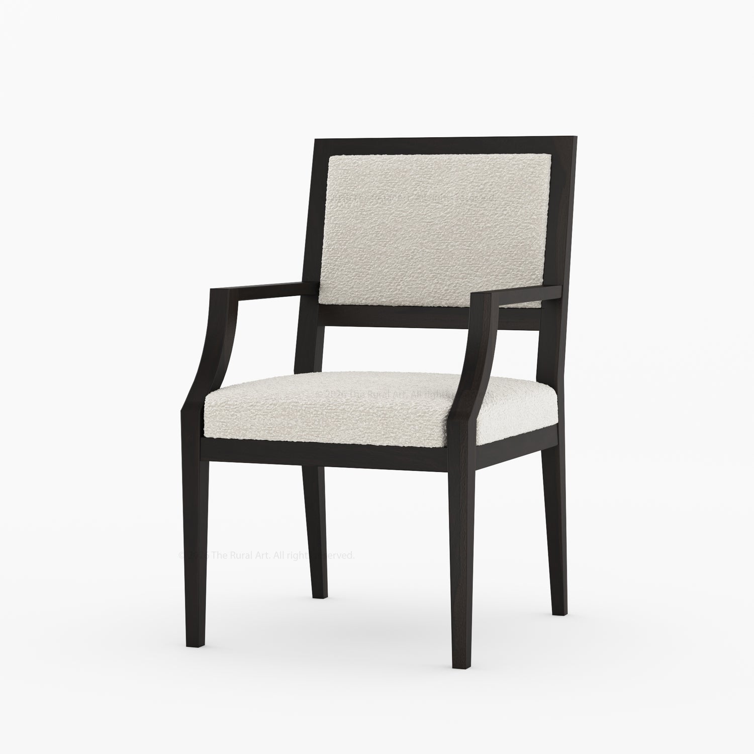 Winslow Solid Wood Dining Arm Chair with Boucle Upholstery