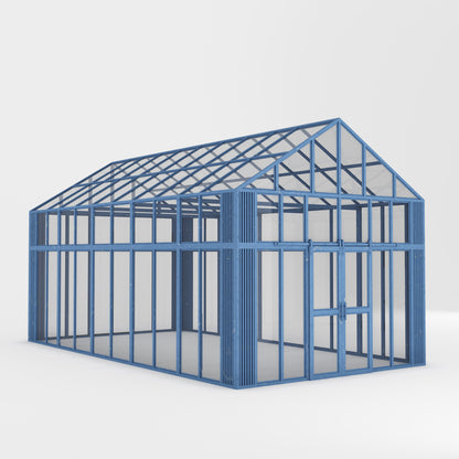 Boulder Estate Black Metal &amp; Glass Greenhouse