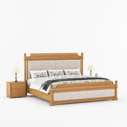 Abilene Solid Wood Platform Bed with Hand Tufted Upholstered Headboard