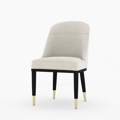 Connersville Upholstered Dining Chair with Brass-Tip Detailing