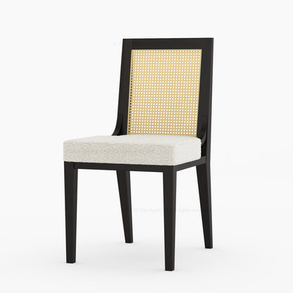 Fairbanks Cane Back Solid Wood Upholstered Dining Chair