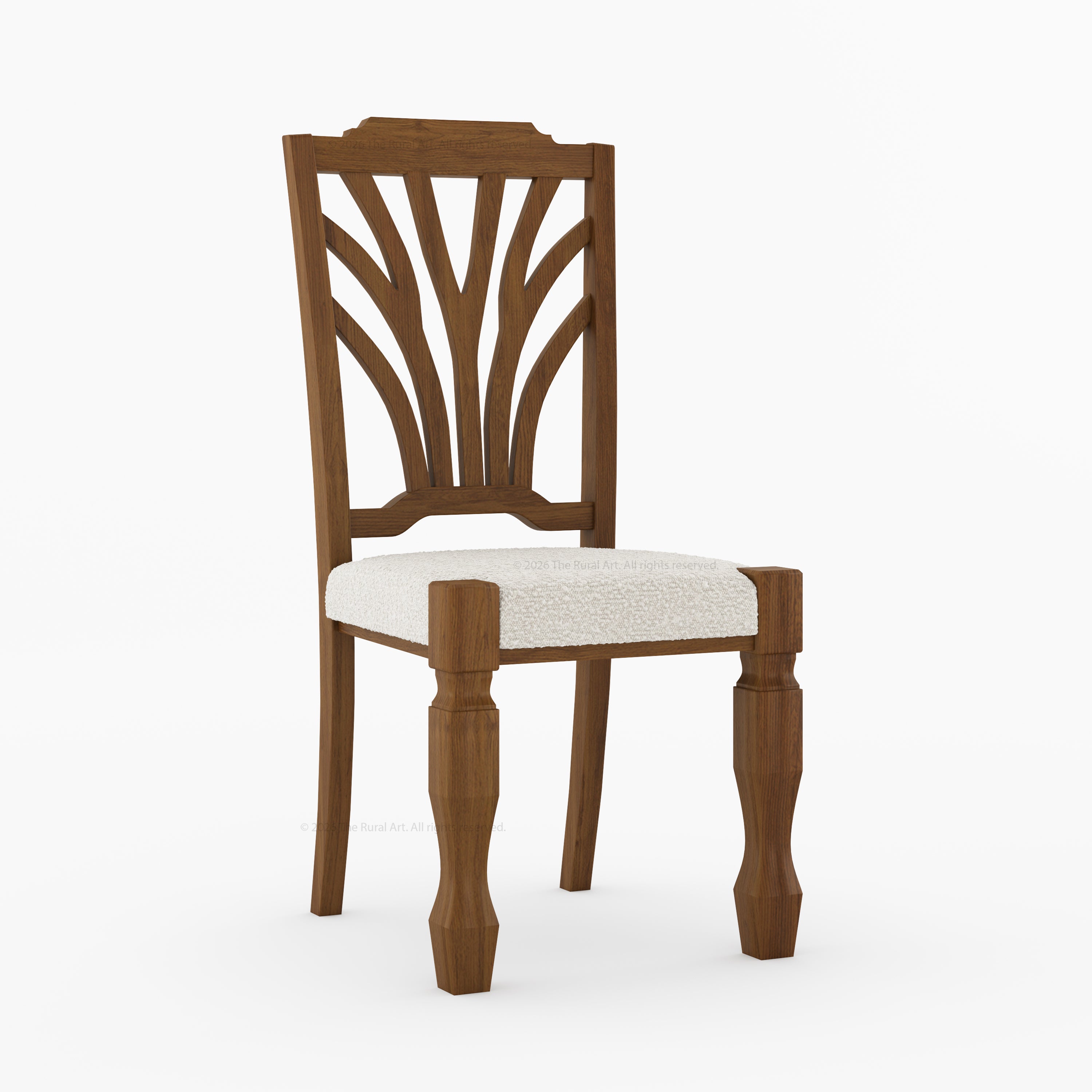 Carlsbad Botanical Back Solid Wood Upholstered Dining Chair
