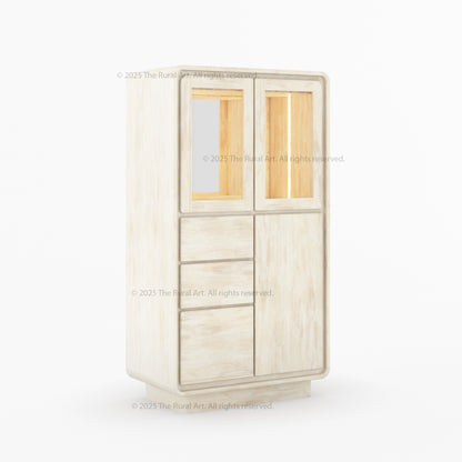 Bellevue Solid Wood Bar Cabinet with Dedicated Refrigeration Space