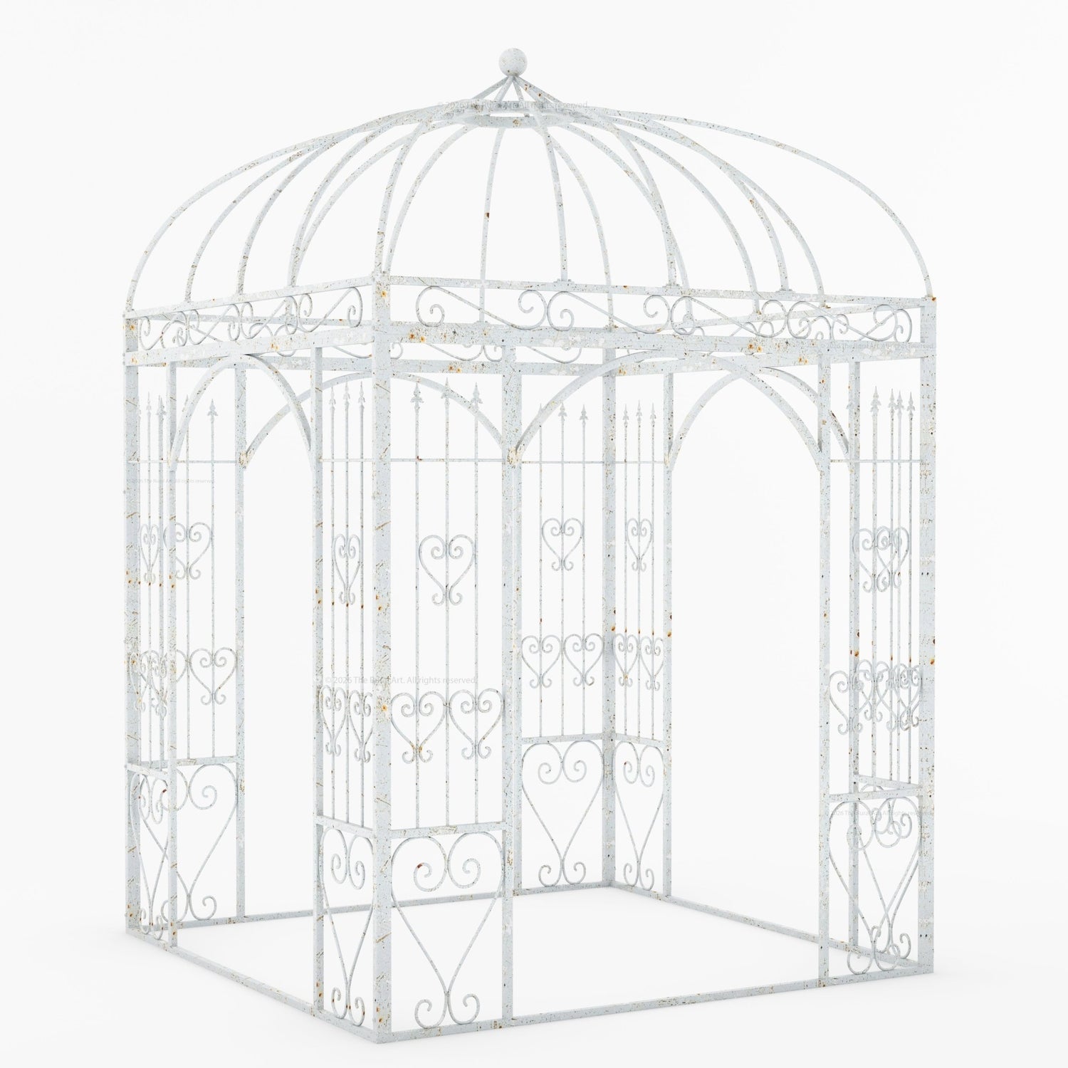 Ojai Ornate Wrought Iron Garden Gazebo with Domed Roof