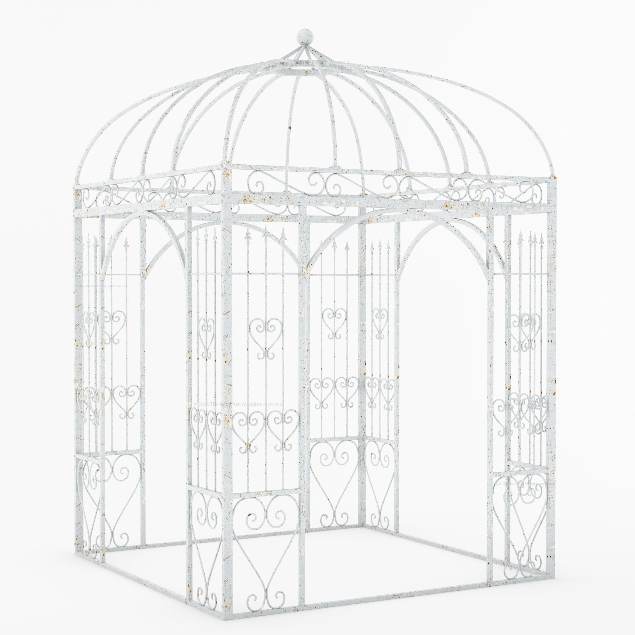 Ojai Ornate Wrought Iron Garden Gazebo with Domed Roof