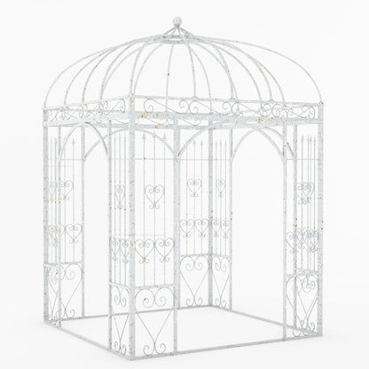 Ojai Ornate Wrought Iron Garden Gazebo with Domed Roof