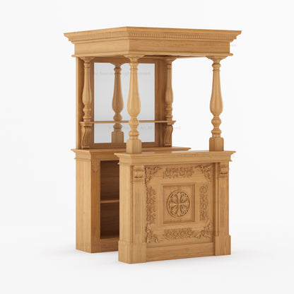 Italian Luxury Ornate Carved Wine Bar - Made in Italy