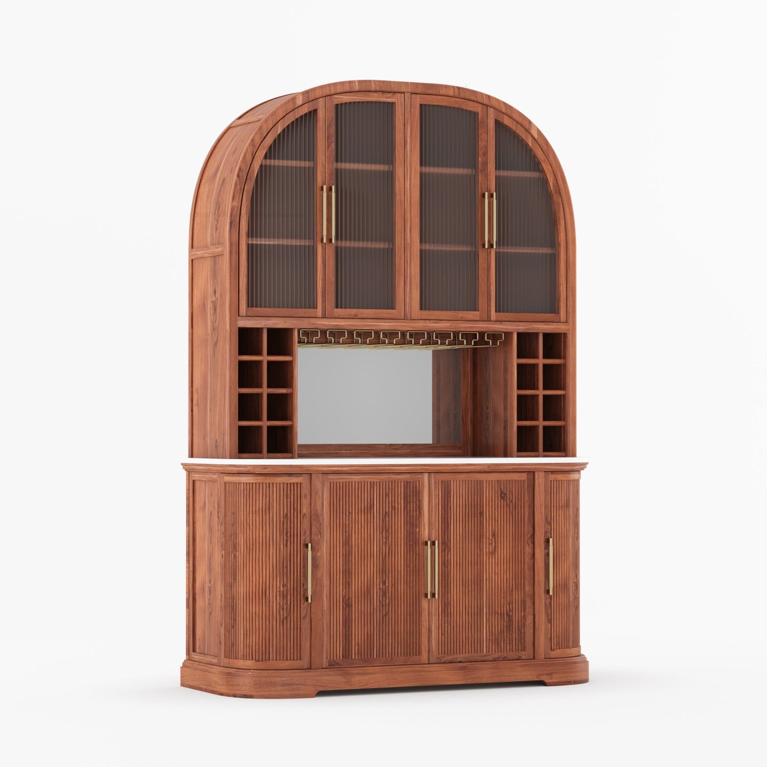 Tuscany Arched Wine Bar Cabinet with Makrana Marble