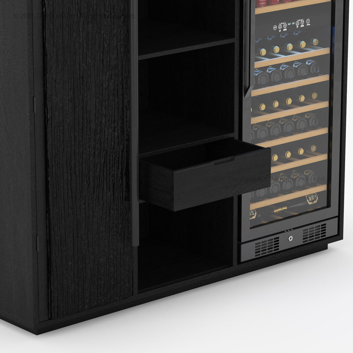 Myers Grand Modern Solid Wood Wine Bar Cabinet with Fridge Cutout