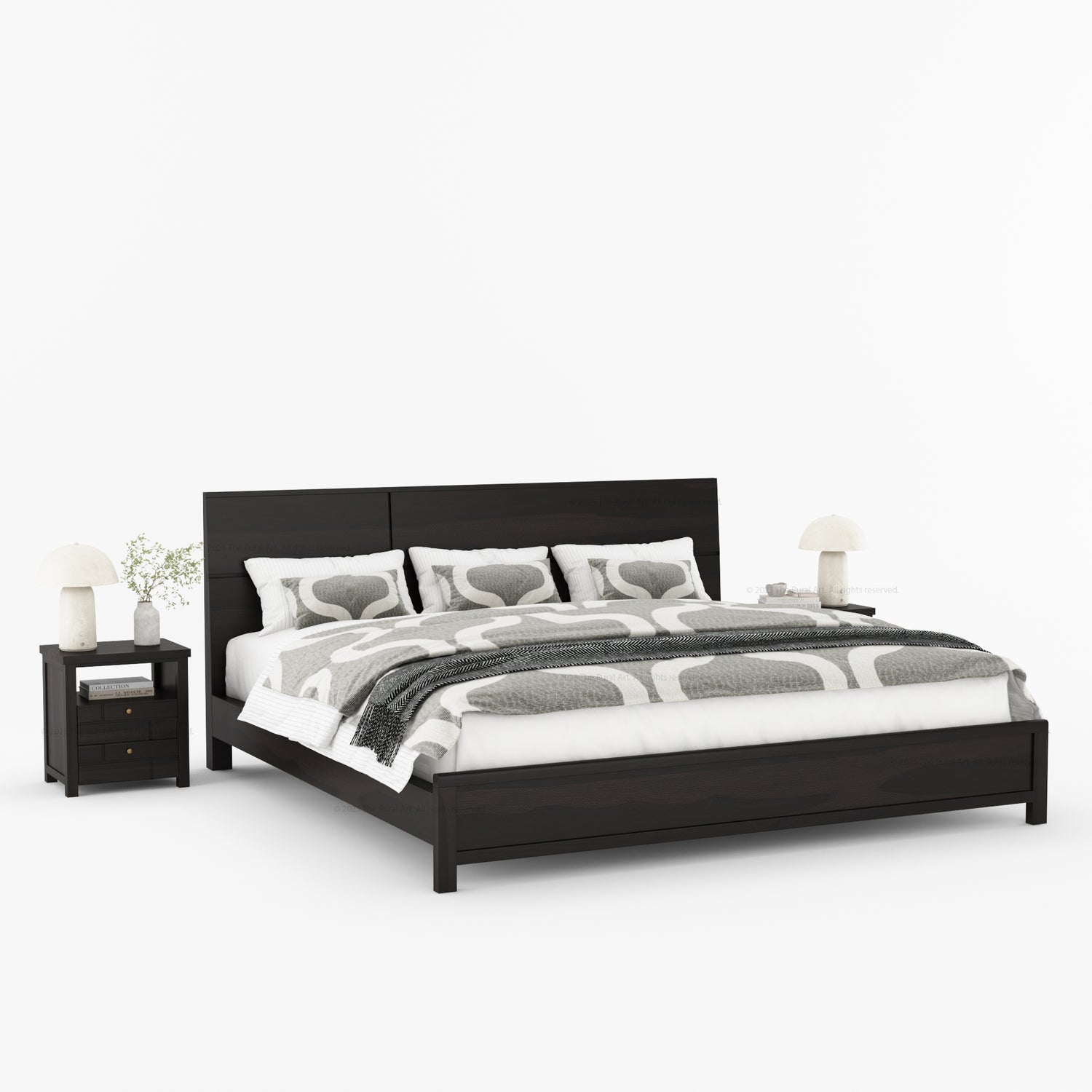 Princeton Bedroom Collection with Geometric Wood Detailing