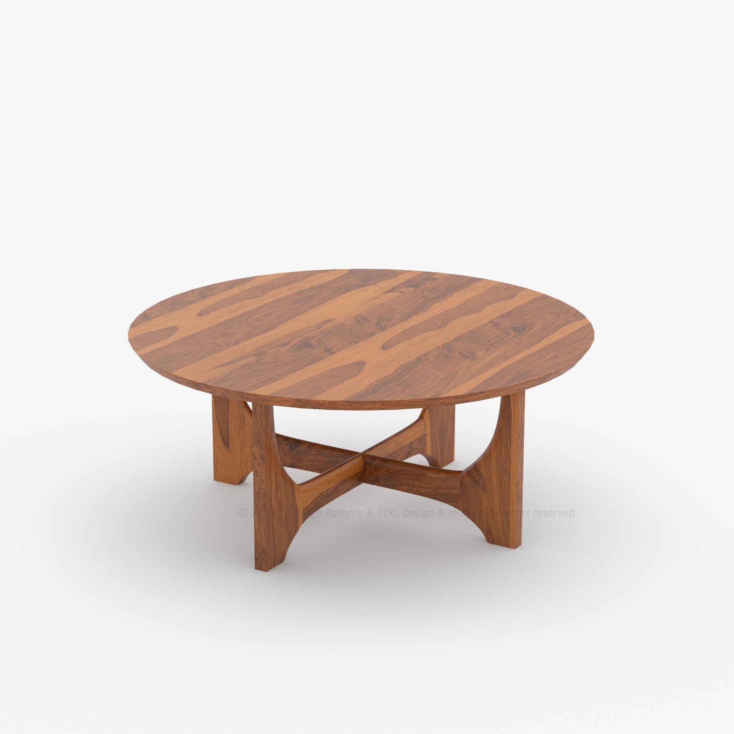 Passaic Solid Wood Round Coffee Table with Arched Pedestal Base