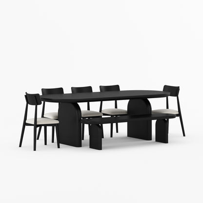 Blytheville Dual Tone Oval Solid Wood Dining Set