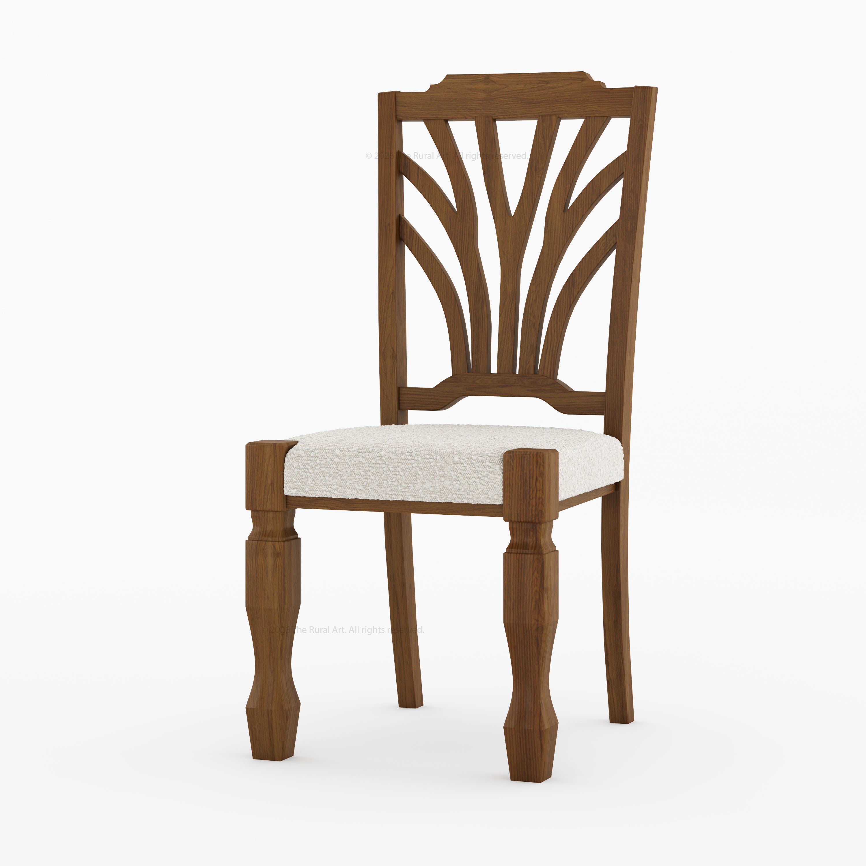 Carlsbad Botanical Back Solid Wood Upholstered Dining Chair
